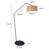 Steinhauer Zig-Zag verstellbare Bogenlampe aus Metall mit Korkschirm, dimmbar, 173 cm