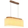 Globo Jannie Esstisch-Pendelleuchte braun-sandfarben, aus Holz und Metall, 70 cm