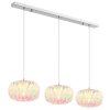 Globo Juana 3-flammige Esstisch-Hängeleuchte, 90 cm, chrom, transparent, Muscheloptik