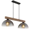 NOWA Romy 2-flammige Holzbalken-Pendelleuchte 85 cm aus Eichenholz für Esstisch