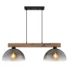 NOWA Romy 2-flammige Holzbalken-Pendelleuchte 85 cm aus Eichenholz für Esstisch