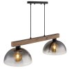 NOWA Romy 2-flammige Holzbalken-Pendelleuchte 85 cm aus Eichenholz für Esstisch