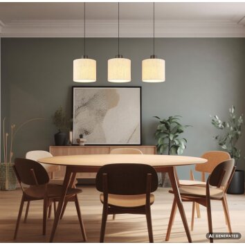 NOWA Thea LED Esstisch-Pendelleuchte 74 cm 3000 K 3000 lm 24 W mit Stoffschirm