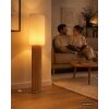 Globo Jannie braune Holz-Stehlampe 140,3 cm mit naturfarbenem Stoffschirm E27