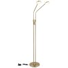 Globo Silvio 2-flammige LED Stehlampe 173 cm, Messing, weiße Acrylglasschirme, IP20