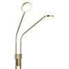 Globo Silvio 2-flammige LED Stehlampe 173 cm, Messing, weiße Acrylglasschirme, IP20