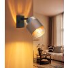 Globo Milley Wandspot mit Schalter, bernsteinfarbener Glasschirm mit bronzefarbenem Metallschirm, E27 40 Watt IP20