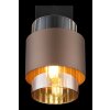 Globo Milley Wandspot mit Schalter, bernsteinfarbener Glasschirm mit bronzefarbenem Metallschirm, E27 40 Watt IP20