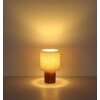 Globo Jannie Tischlampe/Tischleuchte aus Holz-Kautschuk mit Plisseeschirm, E27