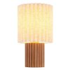 Globo Jannie Tischlampe/Tischleuchte aus Holz-Kautschuk mit Plisseeschirm, E27