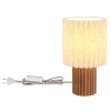Globo Jannie Tischlampe/Tischleuchte aus Holz-Kautschuk mit Plisseeschirm, E27