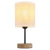 NOWA Jule braune Tischlampe mit beigem Stoffschirm, E27, 29 cm, Schalter am Kabel