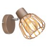 Globo Olin braun-chromfarbener Wandspot mit Gitterschirm, E27, IP20