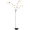 Globo Thea 5-flammige Stehlampe mit cremefarbenen Stoffschirmen, modern