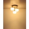 Globo Lui runde LED Deckenleuchte mit weißem Glasschirm Ø 15 cm Nickel-Matt modern