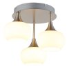 Globo Lui runde LED Deckenleuchte mit weißem Glasschirm Ø 15 cm Nickel-Matt modern