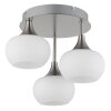 Globo Lui runde LED Deckenleuchte mit weißem Glasschirm Ø 15 cm Nickel-Matt modern