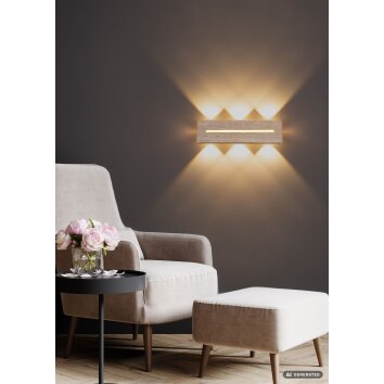 Globo Rojas LED Innen-Wandleuchte aus Travertin in Weiß 3000 K 1959 lm 17 W