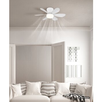 Globo Delores LED Deckenventilator mit Beleuchtung, dimmbar, Fernbedienung