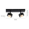 SCHÖNER WOHNEN-Kollektion KULU 2-flammige LED Deckenleuchte 3000K 450 lm 4,8 W