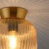 SCHÖNER WOHNEN-Kollektion NAMI messingfarbene Wand- und Deckenleuchte brauner Glasschirm