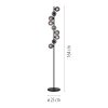 Schöner Wohnen-Kollektion DUBAI Stehlampe Stehleuchte 9-flammig rauchfarbene Glasschirme