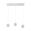 SCHÖNER WOHNEN-Kollektion LINI LED 3-flammige weiße Esstisch-Pendelleuchte aus Glas, Länge 60 cm