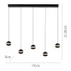 SCHÖNER WOHNEN-Kollektion LINI LED Esstisch-Pendelleuchte 5-flammig höhenverstellbar