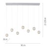 Schöner Wohnen-Kollektion LINI 7-flammige LED Pendelleuchte weiß transparent