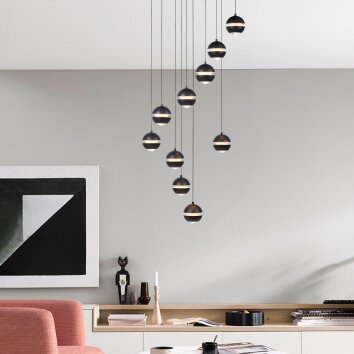 SCHÖNER WOHNEN-Kollektion LINI LED Glaskugel-Pendelleuchte 10-flammig dimmbar
