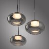 SCHÖNER WOHNEN-Kollektion SIA LED 3-flammige Pendelleuchte mit rauchfarbenen Glasschirmen