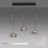 SCHÖNER WOHNEN-Kollektion SIA LED 3-flammige Pendelleuchte mit rauchfarbenen Glasschirmen