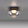 Schöner Wohnen-Kollektion SIA LED Deckenleuchte mit rauchfarbenem Glasschirm