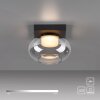 Schöner Wohnen-Kollektion SIA LED Deckenleuchte mit rauchfarbenem Glasschirm