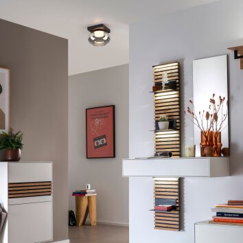 Schöner Wohnen-Kollektion SIA LED Deckenleuchte mit rauchfarbenem Glasschirm
