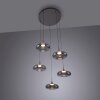SCHÖNER WOHNEN-Kollektion POSH LED Esstisch-Pendelleuchte 5-flammig mit Rauchglas