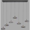 Schöner Wohnen-Kollektion POSH LED Pendelleuchte 7-flammig mit rauchfarbenen Glasschirmen 140 cm 3000 K 1100 lm 6,3 W