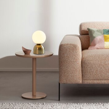 SCHÖNER WOHNEN-Kollektion RUDI LED goldfarbene Kugel-Tischleuchte, Tischlampe mit Touchdimmer