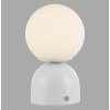 Schöner Wohnen-Kollektion RUDI LED Kugel-Tischleuchte mit weiß mattem Glasschirm und Touchdimmer