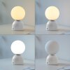 Schöner Wohnen-Kollektion RUDI LED Kugel-Tischleuchte mit weiß mattem Glasschirm und Touchdimmer