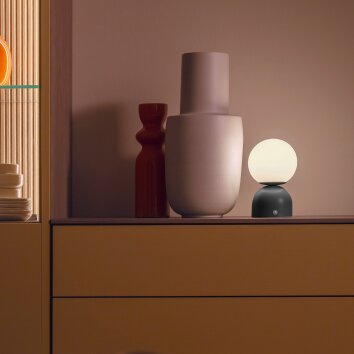 Schöner Wohnen-Kollektion RUDI LED Kugel-Tischleuchte mit mattweißem Glasschirm