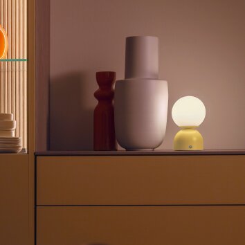 SCHÖNER WOHNEN-Kollektion LED Akku-Tischleuchte Kugel mit mattweißem Glasschirm