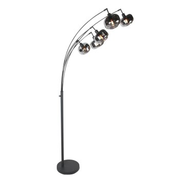 Steinhauer moderne Stehlampe Bambus mit geschwungener Bogenkonstruktion, verstellbar