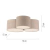 Leuchten Direkt Deckenleuchte DURO, 3 gerippte Schirme in Beige, 3000 Kelvin warmweiß