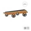 Just Light Flur-Deckenleuchte GERDA mit Holzlamellenplatte und rauchfarbenen Schirmen