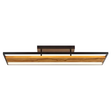 Brilliant Leuchten LED Deckenleuchte Thunder mit Holzeinlage, 3000 Kelvin warmweiß