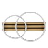 Brilliant LED Deckenleuchte Calma mit 2 Ringen auf dunklen Holzleisten, 3000 Kelvin warmweiß