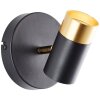 Brilliant Wandstrahler Vigolo, zylindrischer Kopf, goldener Schirm, 3000 Kelvin warmweiß