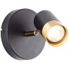 Brilliant Wandstrahler Vigolo, zylindrischer Kopf, goldener Schirm, 3000 Kelvin warmweiß