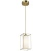 Brilliant Käfig-Pendelleuchte Dolly, Gestell in Gold, Länge 12,5 cm, weißer Glasschirm